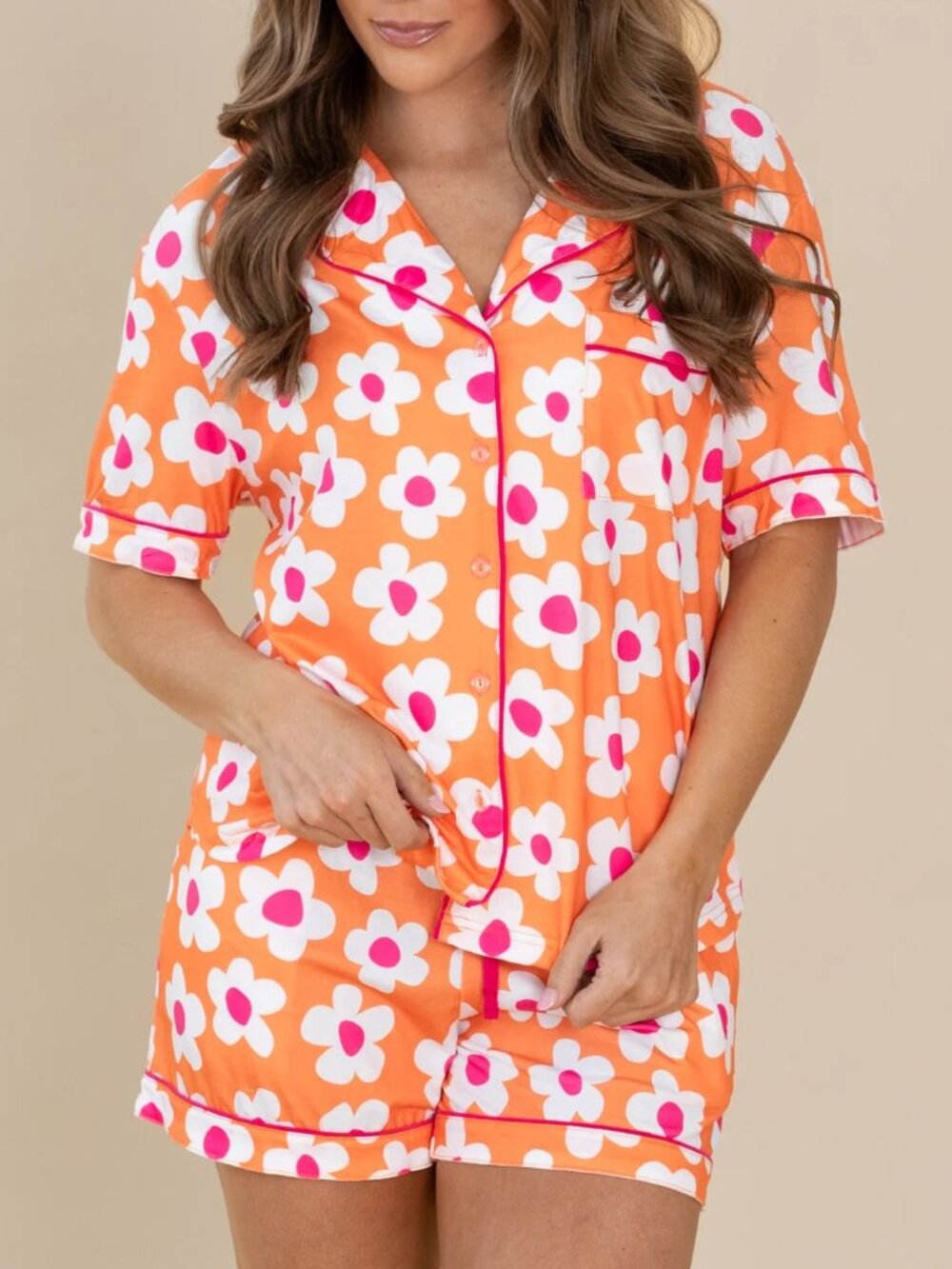 NWOT Daisy PJ Lounge Set - Flower Power Matching Pajamas Shorts Top XXL (2XL)